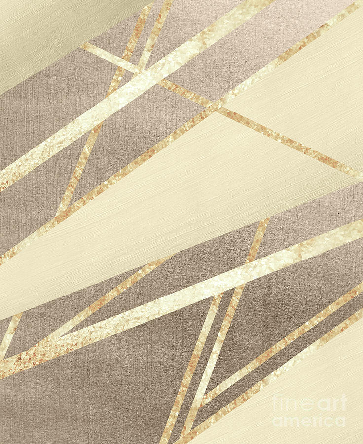 Golden Summer Geometric Stripe Glam #1 #geo #decor #art Digital Art by ...