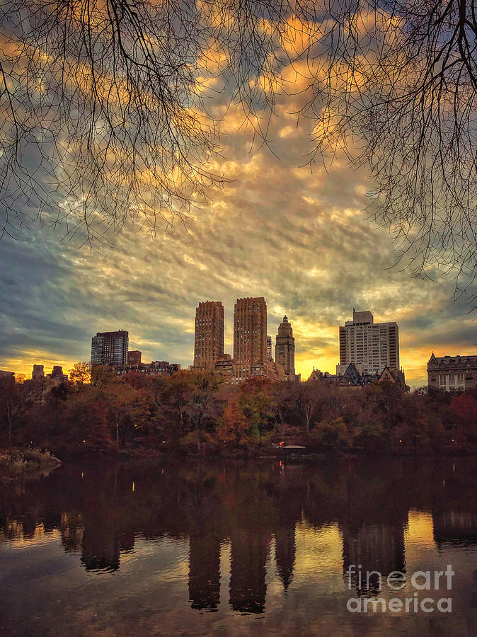 Golden City Sunset - New York Photograph by Miriam Danar