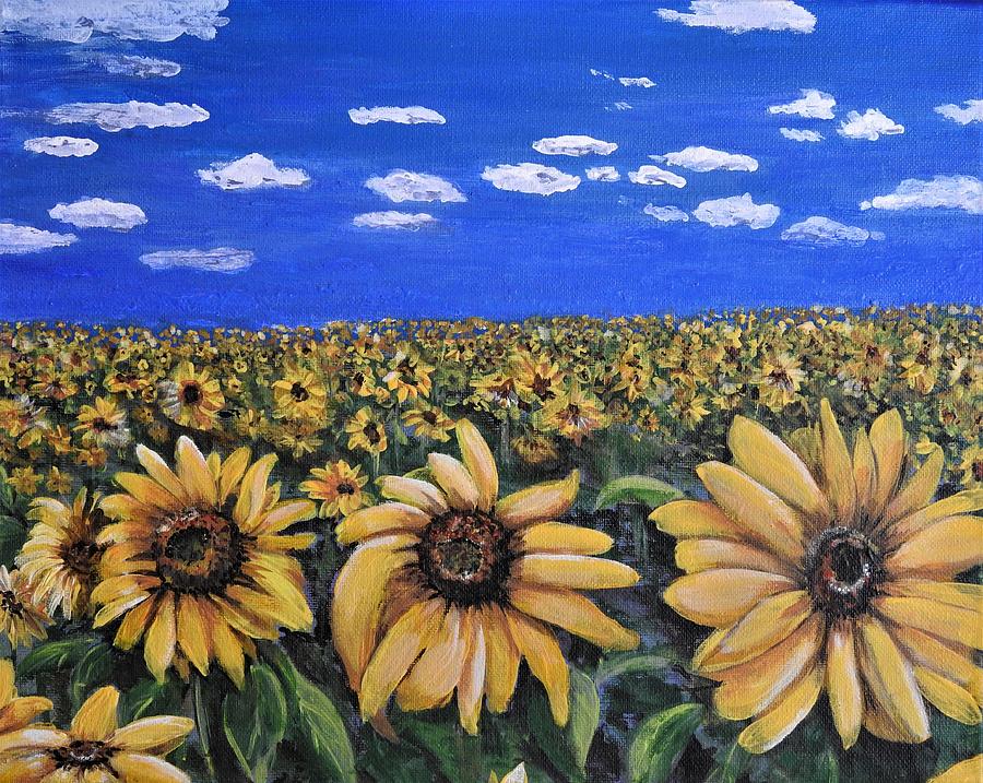 Golden Sunflowers Painting by Betty-Anne McDonald