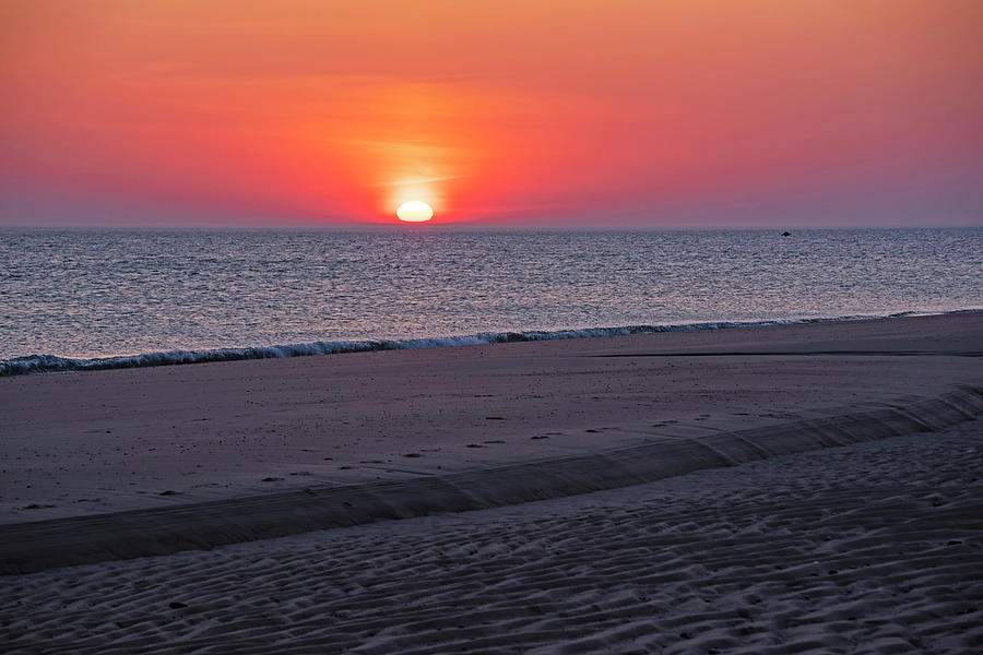 Golden Sunrise on Race Point Beach Provincetown MA Cape Cod Sun on the Horizon Photograph by Toby McGuire