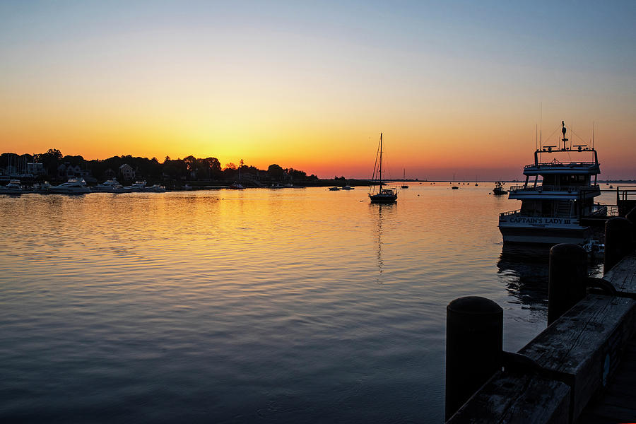 Golden Sunrise on the Merrimack River Newburyport Massachusetts Photograph by Toby McGuire