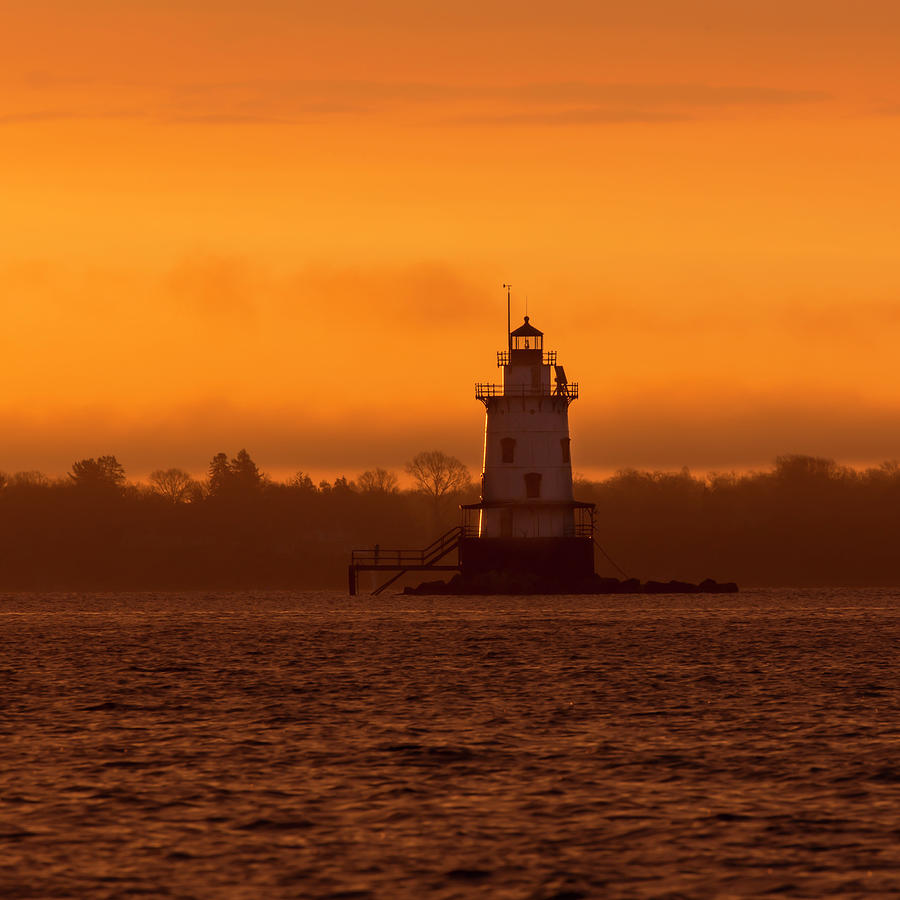 Golden Sunrise Over Conimicut Light Photograph by Andrew Pacheco