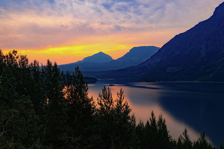 Golden Sunrise Over Saint Mary Lake - A Glacier National Park Landscape Photograph by Gregory Ballos Golden Sunrise Over Saint Mary Lake - A Glacier National Park Landscape Photograph by Gregory Ballos