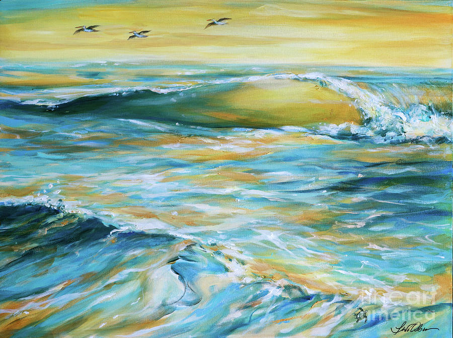 Golden Sunrise Repose Painting by Linda Olsen