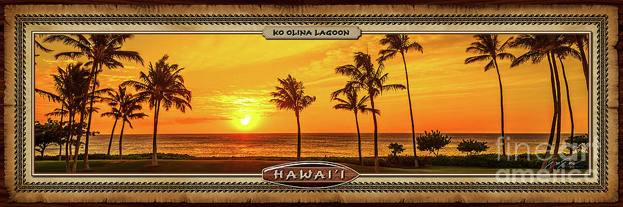 Golden Sunset at Ko Olina Hawaiian Style Panoramic Photograph Photograph by Aloha Art