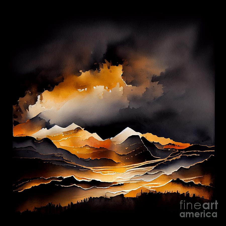 Impressionism Digital Art - Golden Sunset  by Joshua Barrios