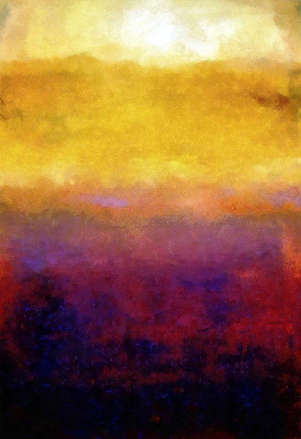 Abstract Painting - Golden Sunset by Michelle Calkins