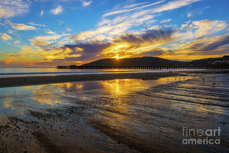 Golden Sunset Over Avila Beach Photograph by Mimi Ditchie