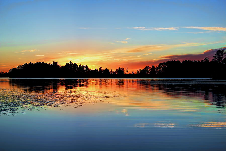 Golden Sunset Over Burrows Lake Photograph by Dale Kauzlaric