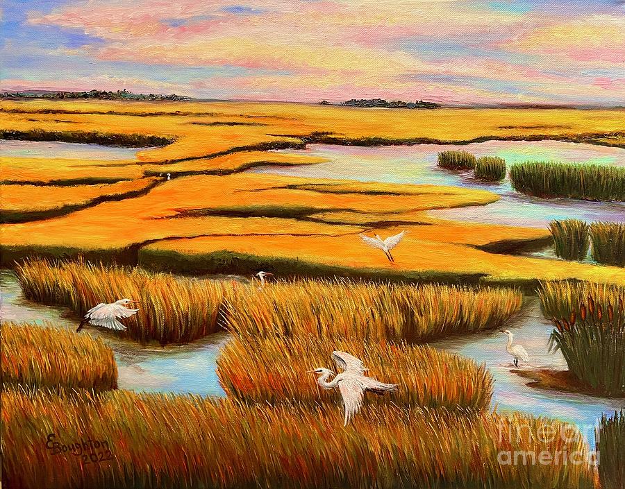 Golden Swamp Painting by Ella Boughton