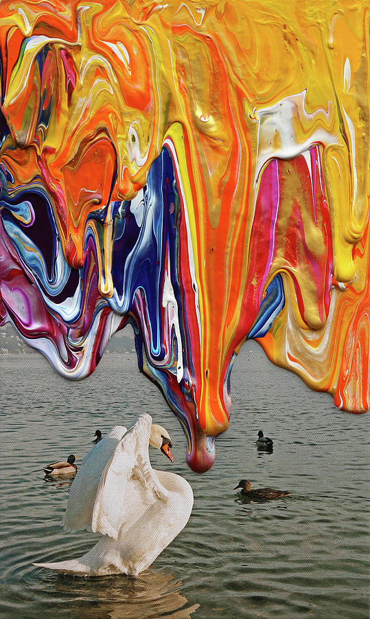 Golden Swan Painting by Antonio Wehrli