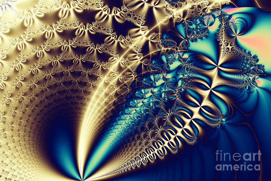 Golden swirls 2 Digital Art by Delphimages Photo Creations