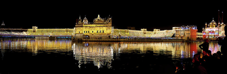 Golden Temple Panorama On Diwali Photograph