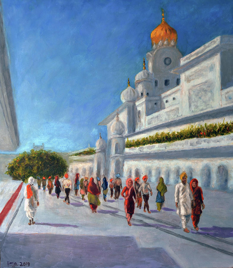 Golden Temple Series 2 Painting by Uma Krishnamoorthy