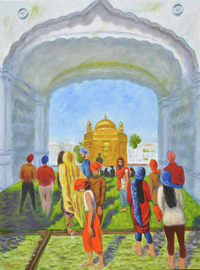 Golden Temple series 5 Painting by Uma Krishnamoorthy