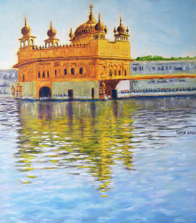 Golden Temple series 6 Painting by Uma Krishnamoorthy