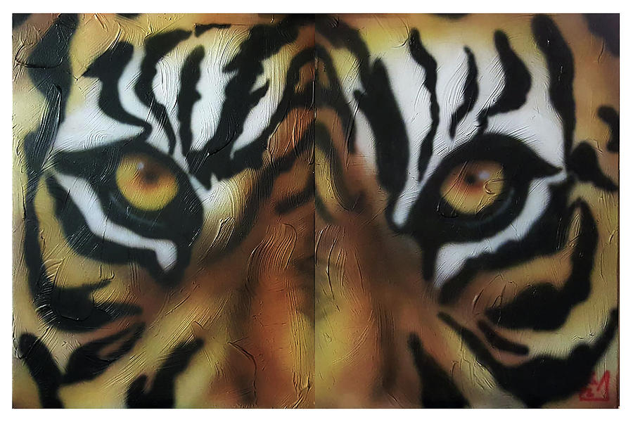 Golden Tiger Painting by Rodney D Butler