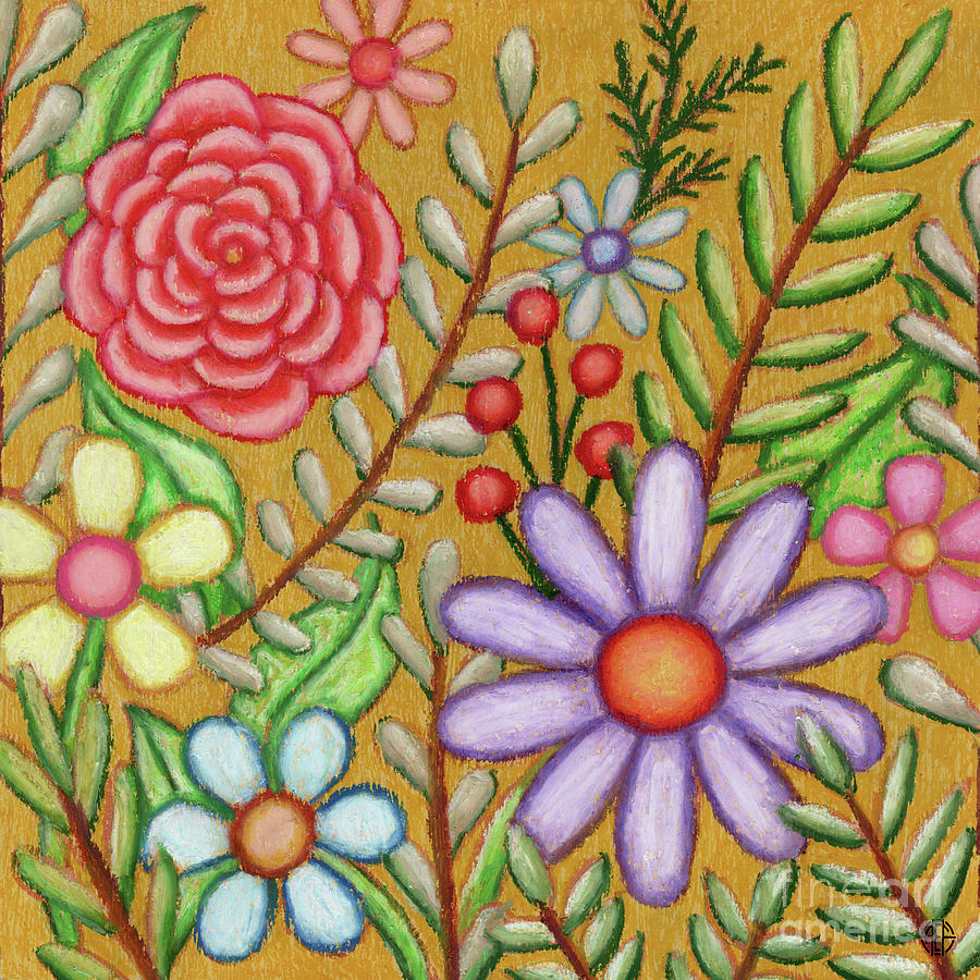 Golden Times. Wildflora Painting by Amy E Fraser
