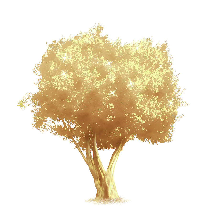 Golden Tree Design 175 Digital Art by Lucie Dumas
