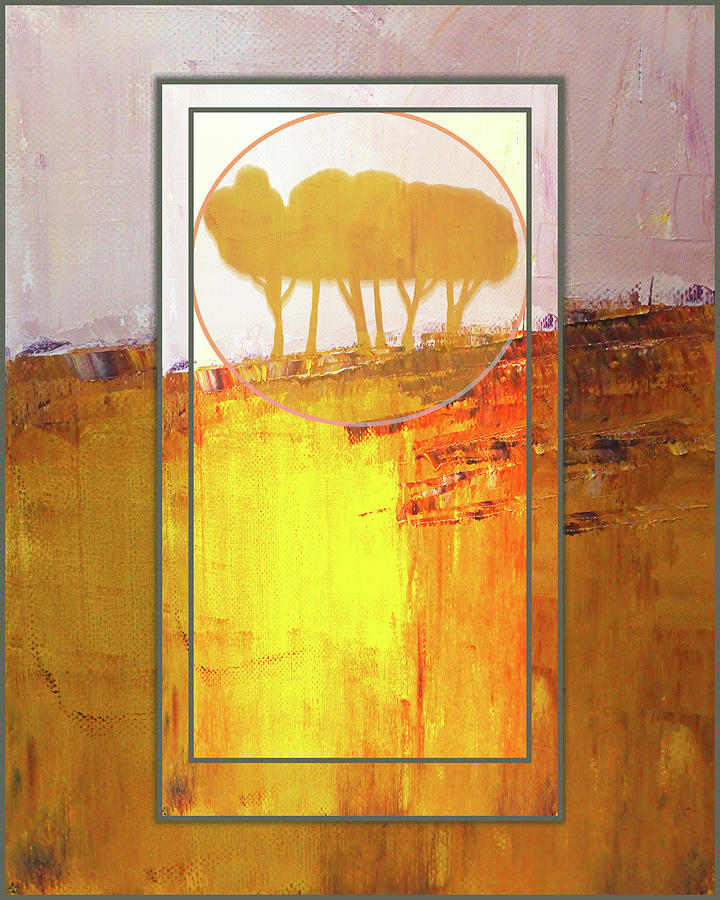 Golden Tree Landscape Painting by Nancy Merkle