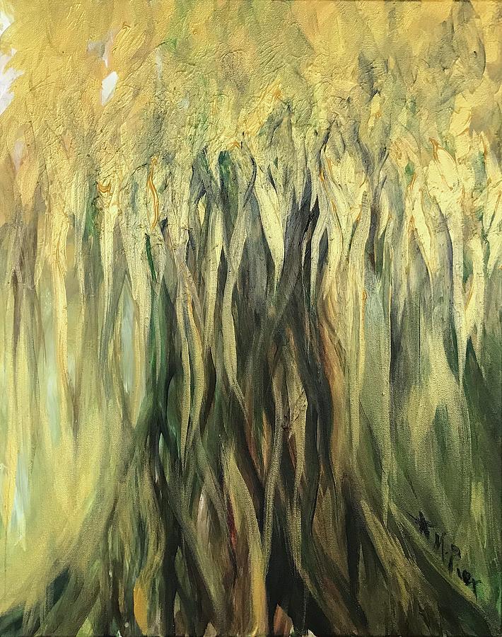 Golden Tree Painting by Michelle Pier