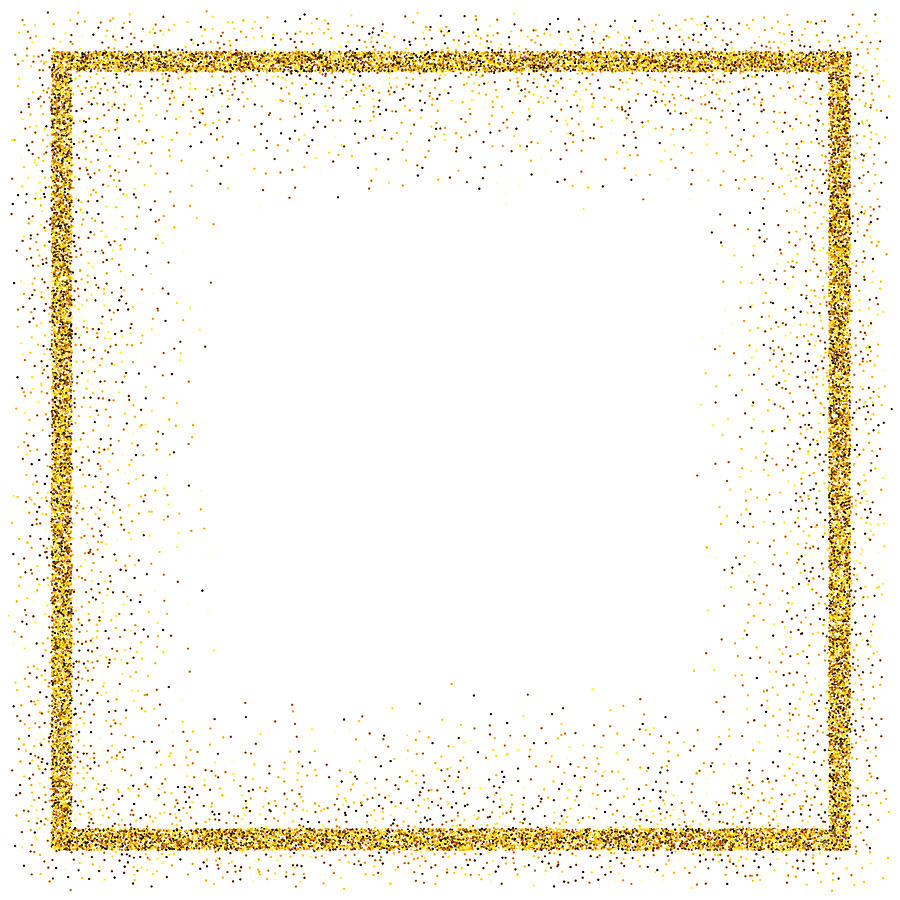 Golden vector glitter frame Drawing by Dimitris66