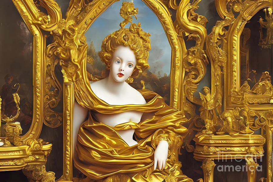 Golden victorian lady Marie Painting by Chris Merchant