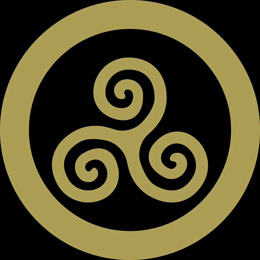 Golden Viking Horn Triskelion Tri Horn Spiral Painting by Ethan Bennett ...