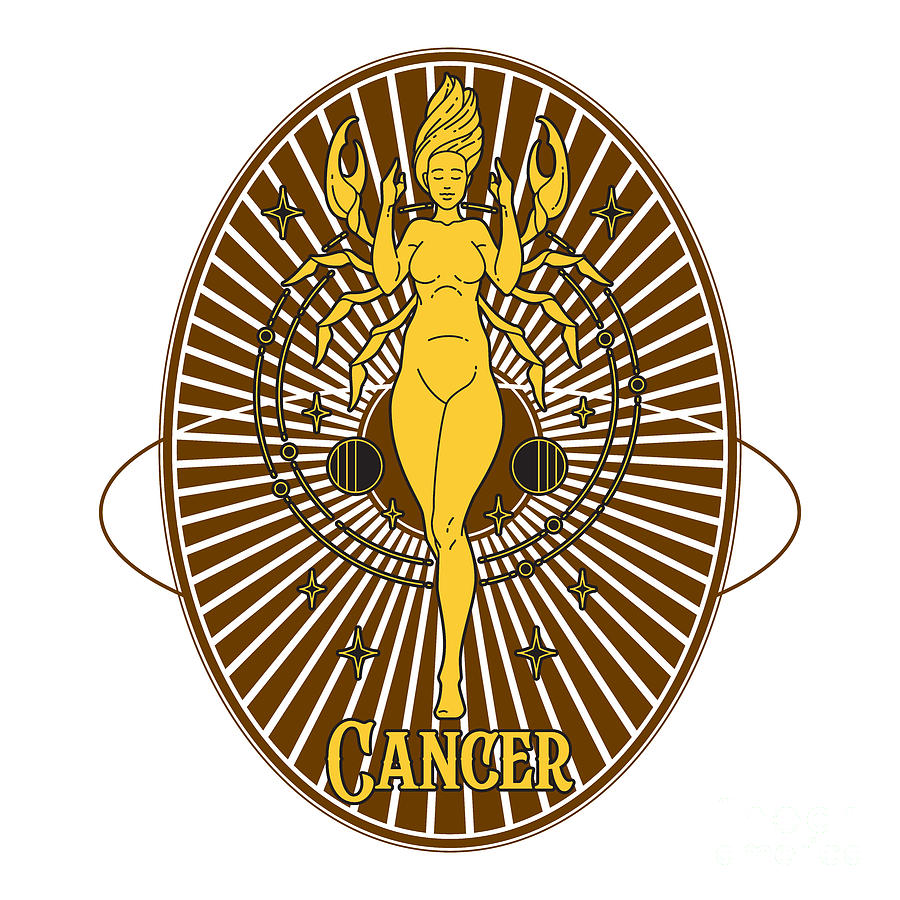 Golden Vintage Zodiac Cancer Digital Art by Kirania Finest Golden Vintage Zodiac Cancer Digital Art by Kirania Finest