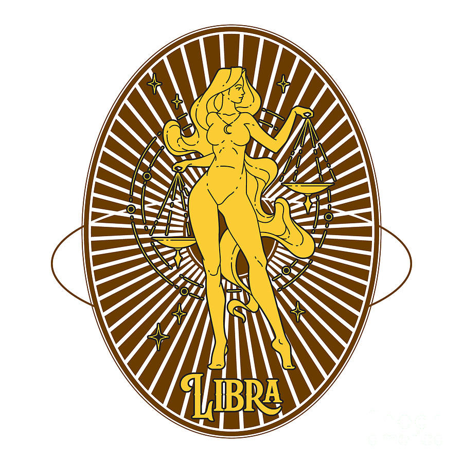 Golden Vintage Zodiac Libra Digital Art by Kirania Finest Golden Vintage Zodiac Libra Digital Art by Kirania Finest