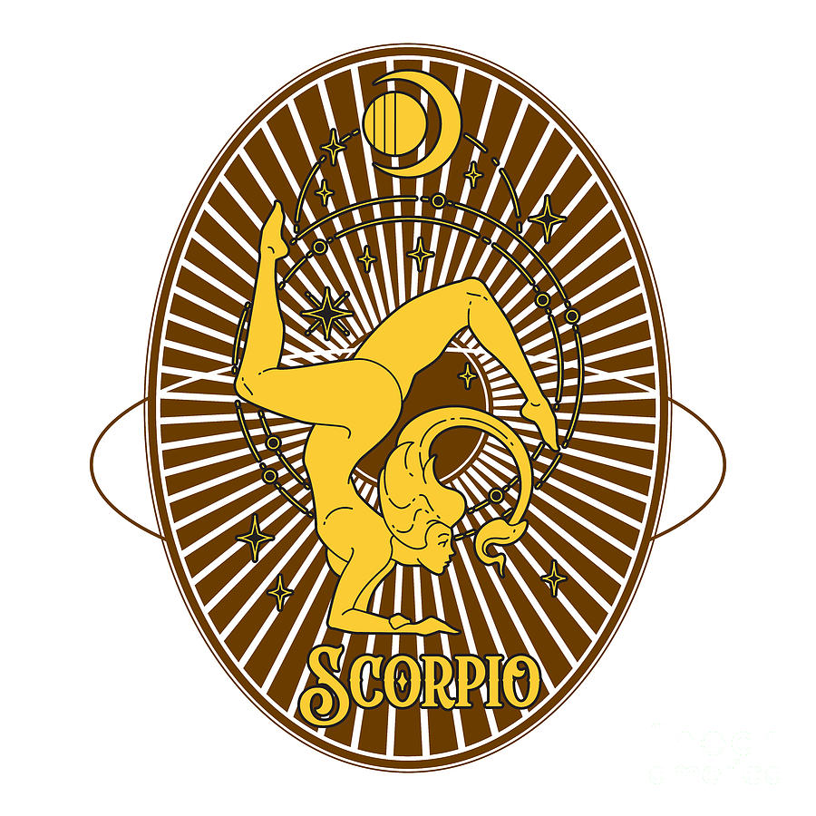 Golden Vintage Zodiac Scorpio Digital Art by Kirania Finest Golden Vintage Zodiac Scorpio Digital Art by Kirania Finest