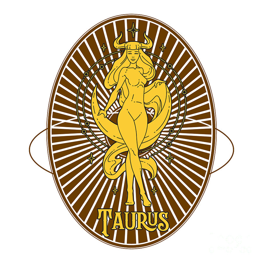 Golden Vintage Zodiac Taurus Digital Art by Kirania Finest Golden Vintage Zodiac Taurus Digital Art by Kirania Finest