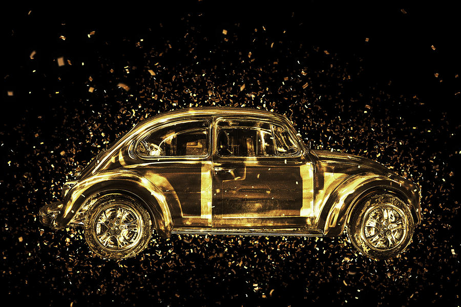 Golden Wall-Art - Classic VW Digital Art by Philippe HUGONNARD