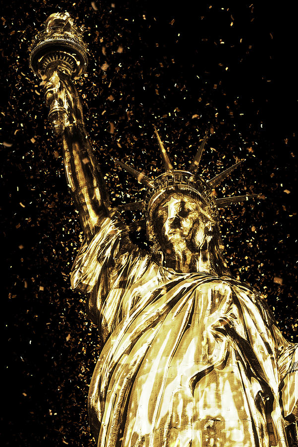 Golden Wall-Art - Liberty Digital Art by Philippe HUGONNARD