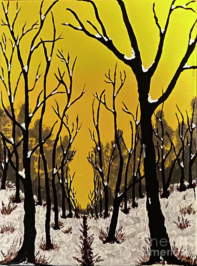  Beautiful Golden Winter Painting by Jeffrey Koss