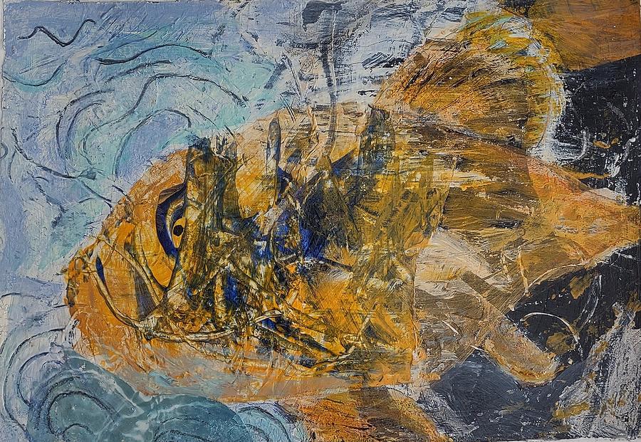 Goldenfish Abstract Mixed Media by Suzanne Berthier