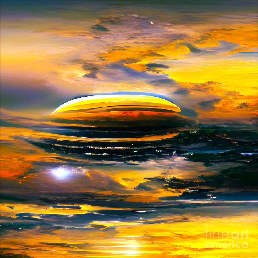 GoldenUfo  Digital Art by Vixenfly Forbes
