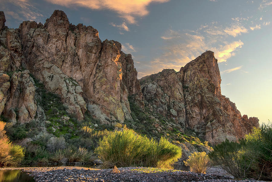 Goldfield Mountains Sunset Photograph by Dave Dilli