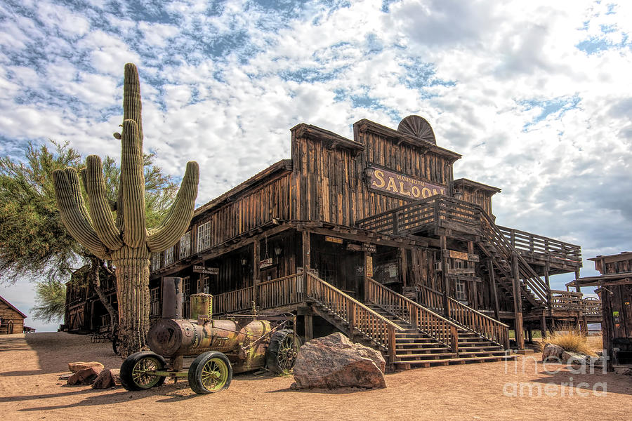 Goldfield Saloon and Saguaro Photograph by Elisabeth Lucas - Pixels