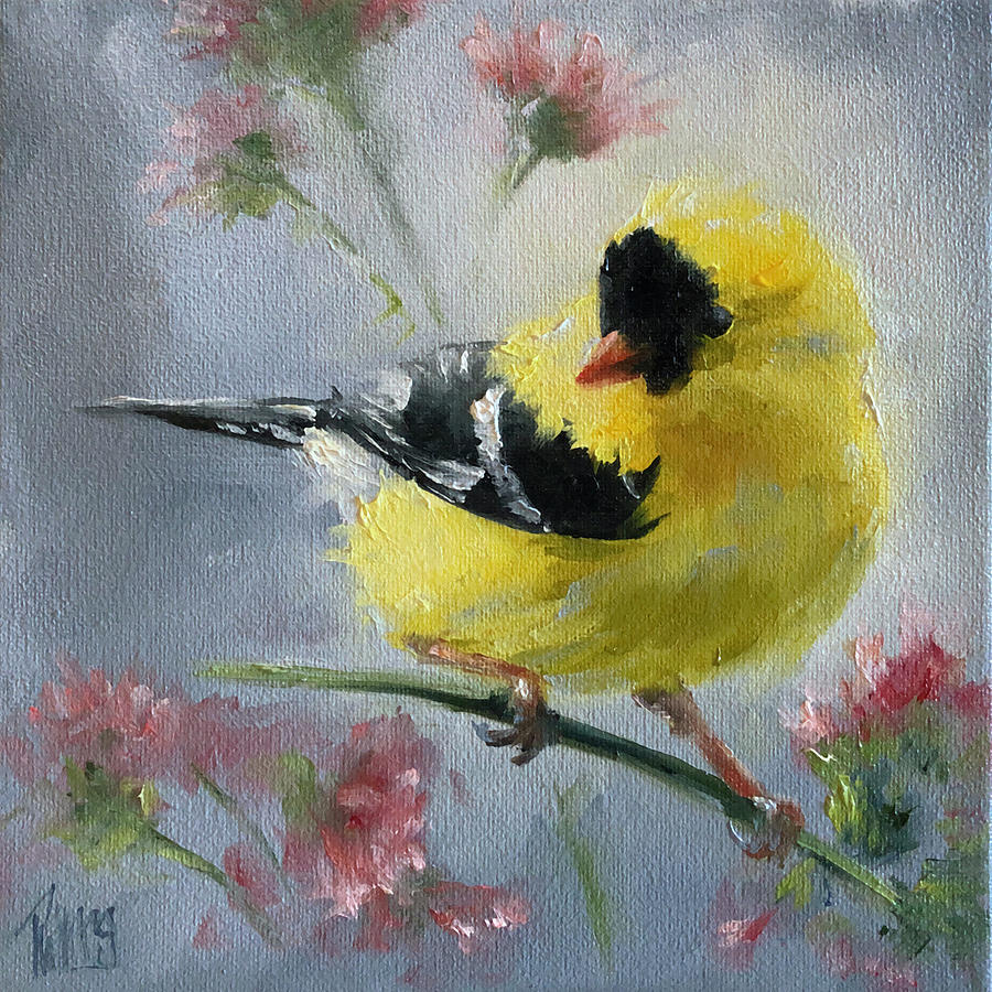 Nature Painting - Goldfinch 2 by Lori Twiggs