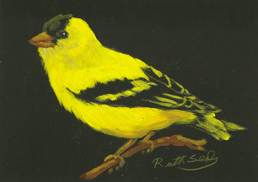 Bird Painting - Goldfinch 2 by Ruth Seal