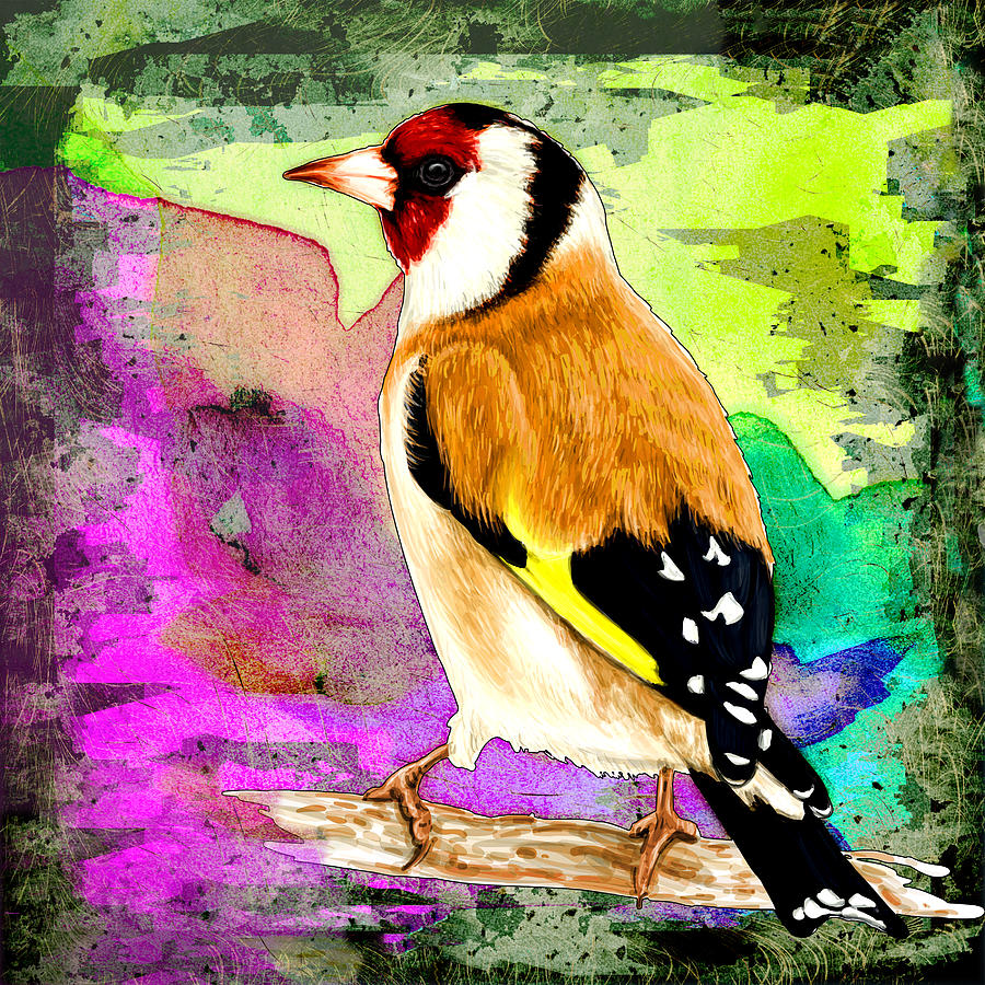 Goldfinch Madness Painting