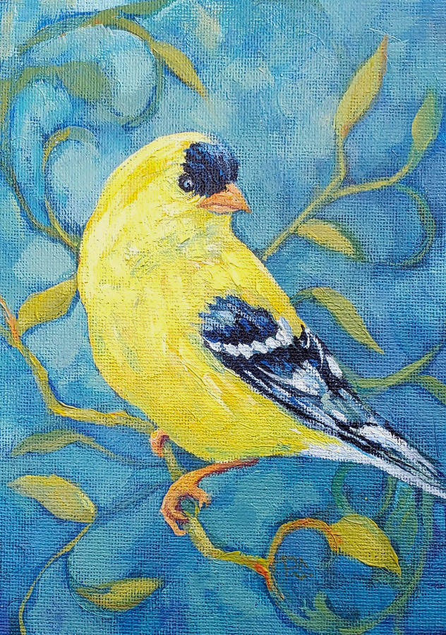 Goldfinch Painting by Peggy Wilson
