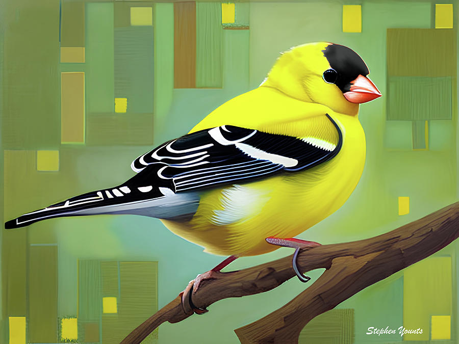Goldfinch Digital Art by Stephen Younts
