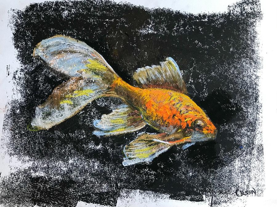 Goldfish Contemplation Mixed Media by Christy Olsen Fine Art America