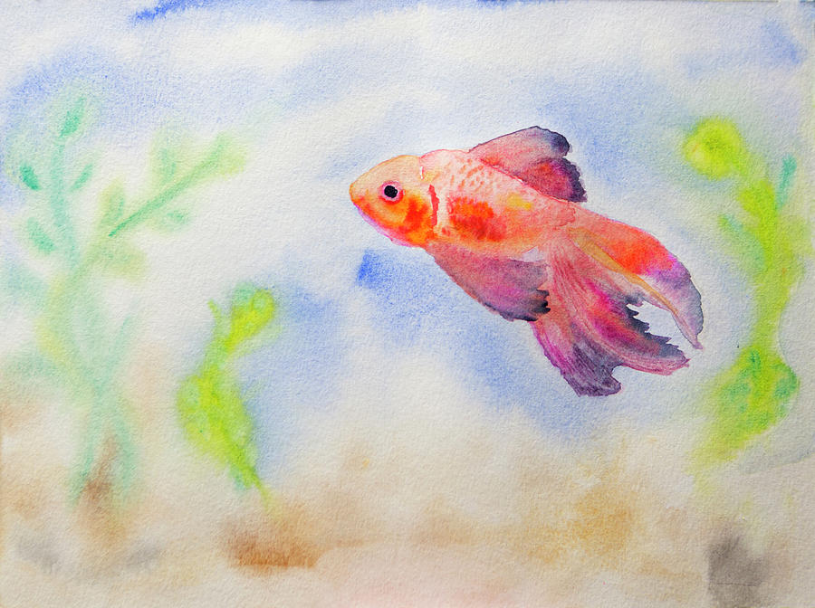 Goldfish Painting by Her Arts Desire