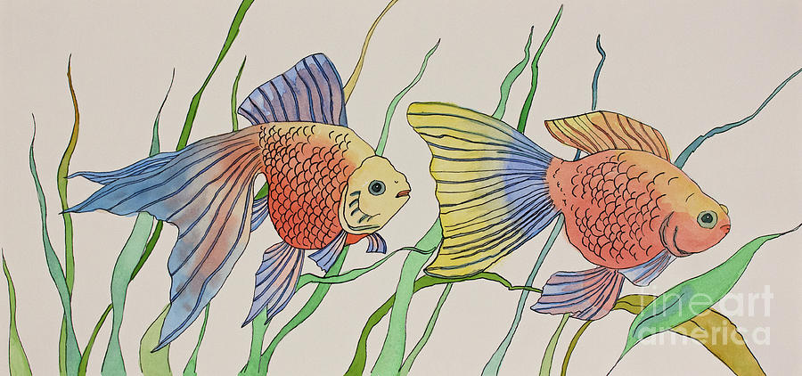 Goldfish Pair Painting by Norma Appleton