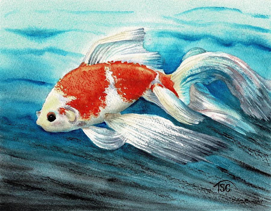 Goldfish Swimming Painting by Tammy Crawford