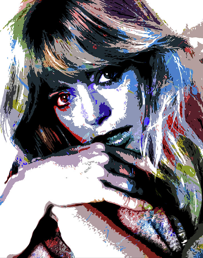 Goldie Hawn psychedelic portrait Digital Art by Movie World Posters