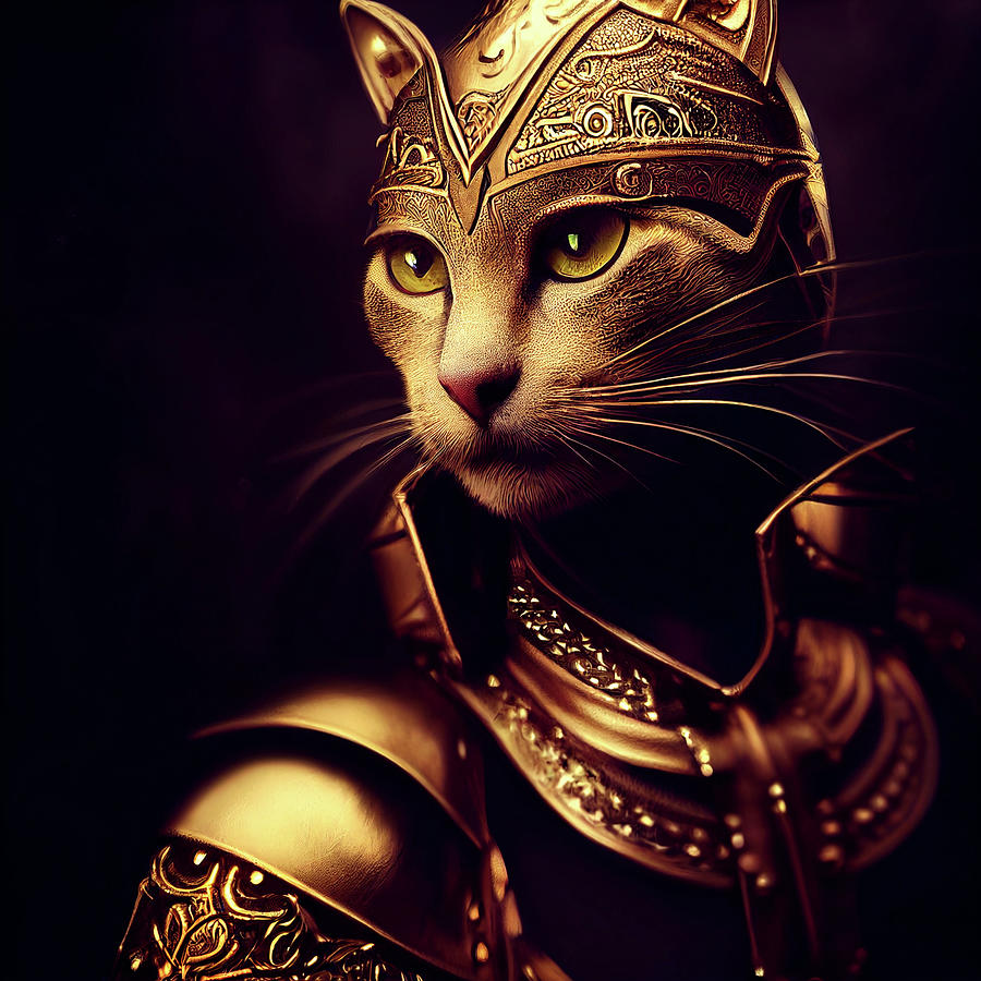 Goldie the Warrior Cat Digital Art by Peggy Collins | Pixels